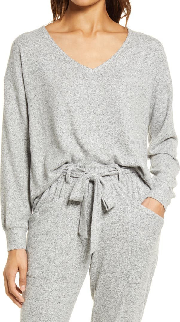 V-Neck Fleece Top | Nordstrom