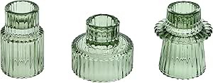 Vixdonos Taper Glass Candlestick Holders Tealight Candle Holders for Table Centerpieces, Wedding ... | Amazon (US)