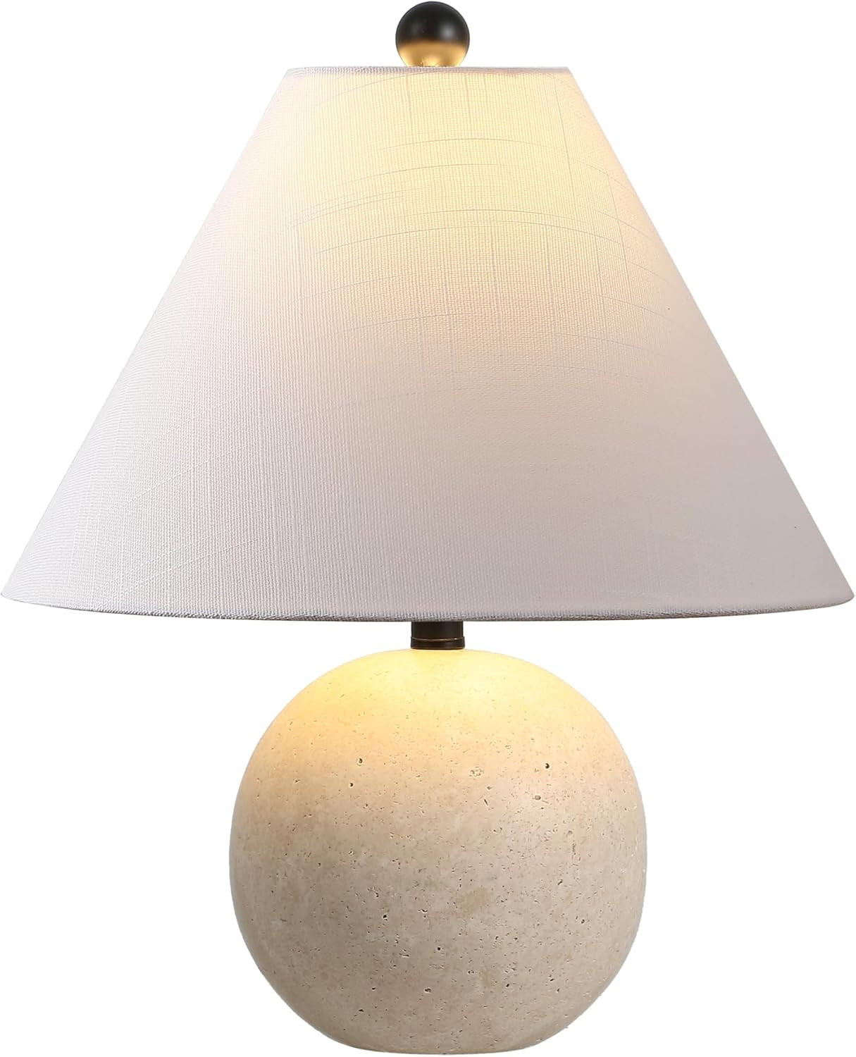 JONATHAN Y JYL1151A Liza 16" Modern Minimalist Travertine Globe LED Table Lamp Bedroom, Living Room, Office, Dining Room, Beige | Amazon (US)