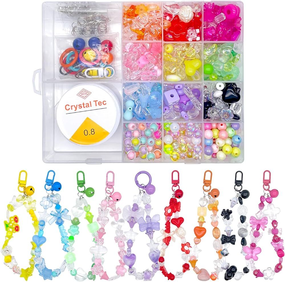 Xmada 750 PCS Acrylic Assorted Beads - Aesthetic Beads Cute Beads for Bracelets Making, Flower St... | Amazon (US)