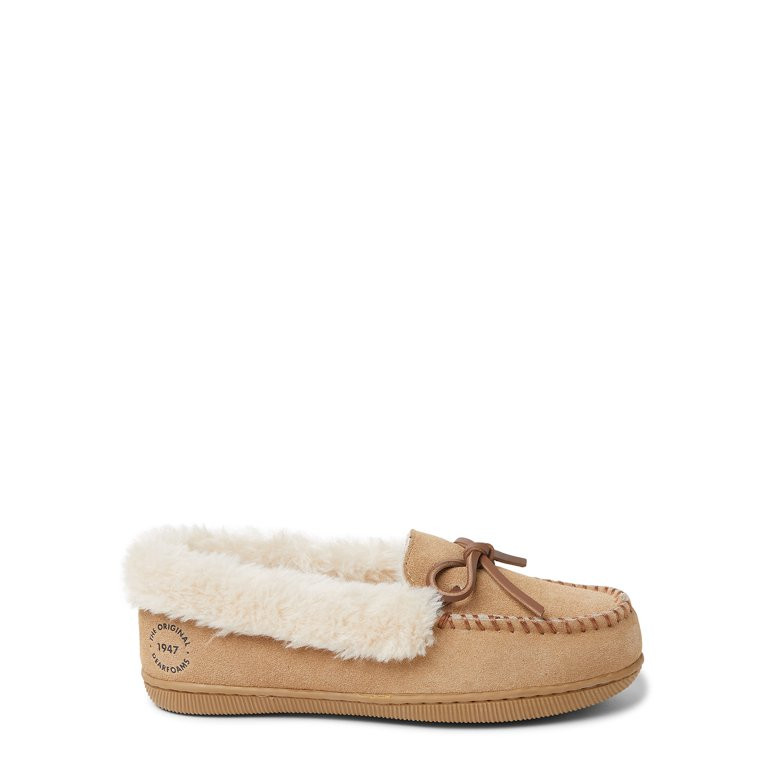 Dearfoams Women's Bethany Genuine Suede Moccasin - Walmart.com | Walmart (US)