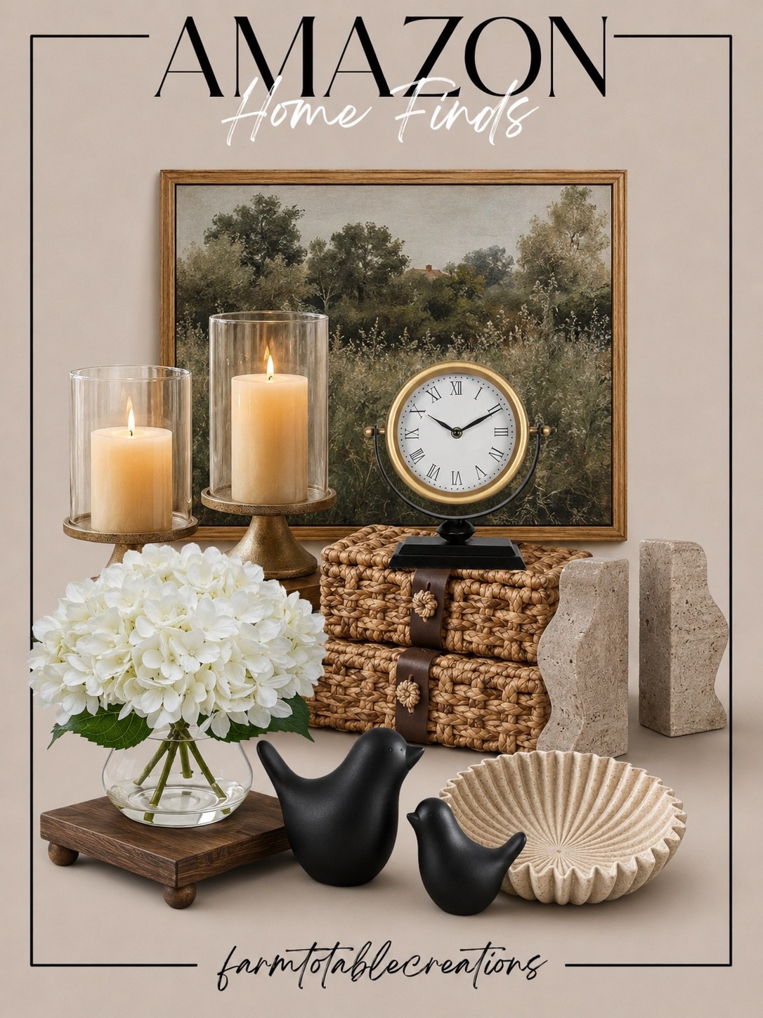 Amazon Shelf Styling Finds

Follow @farmtotablecreations on Instagram for more home inspiration and Amazon finds.

This cozy built-in bookshelf moment is proof that the little details make the biggest impact. From the textured marble bookends and woven storage boxes to the hydrangea arrangement, sculptural birds, candle holders, and decorative bowl, every piece adds warmth, texture, and that designer-collected look. These Amazon finds make styling shelves and built-ins simple while creating a high-end custom feel.

#amazonhome #amazonfinds #bookshelfdecor #builtinbookshelves #shelfstyling #homedecor #livingroomdecor #coffeetabledecor #decorativebooks #bookends #wovenbasket #decorativebowl #candleholders #hydrangeas #farmhousedecor #neutraldecor #amazondecor #livingroominspiration #homeinspo #interiordesign

#LTKHome #LTKSaleAlert