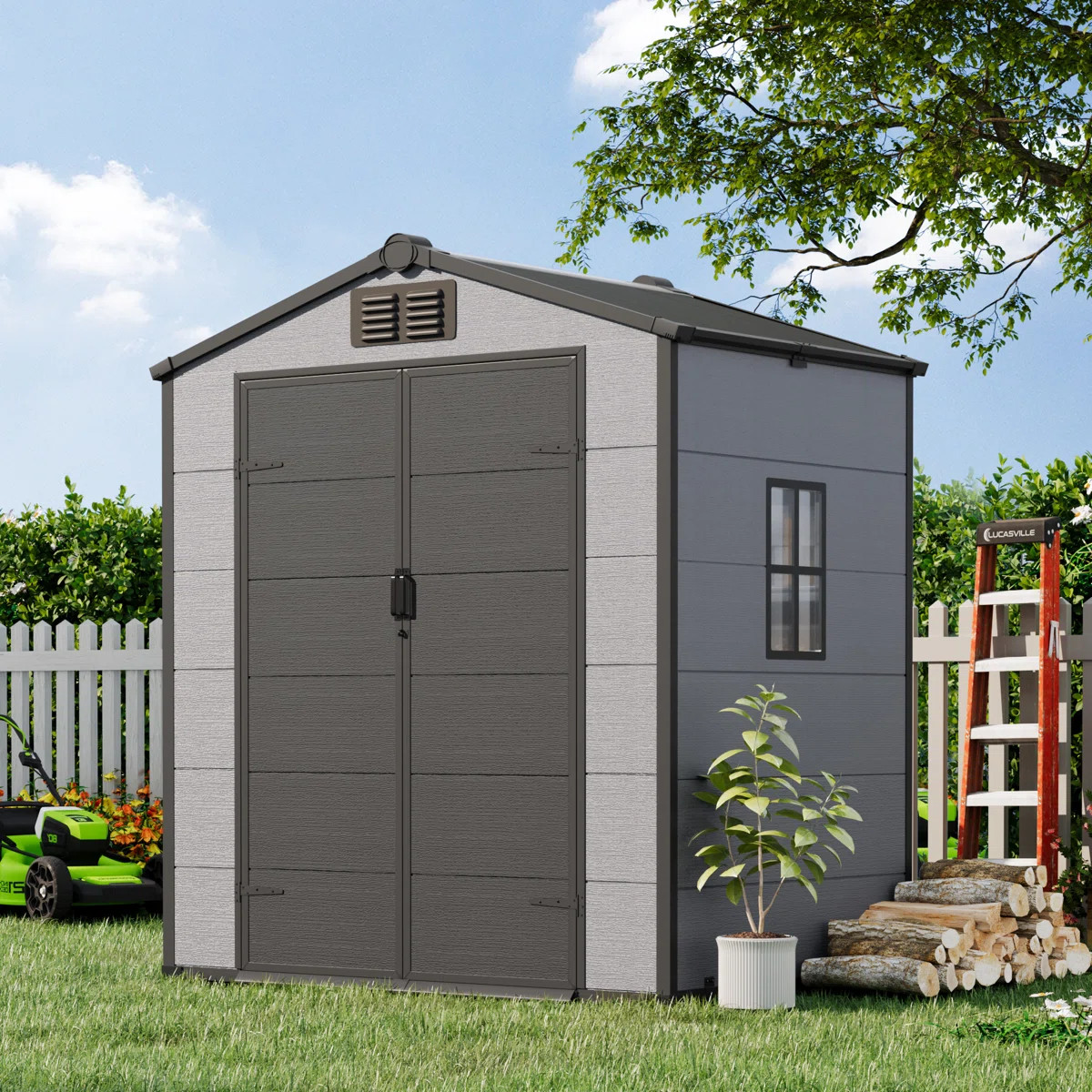 6X4 FT Outdoor Storage Shed, Weather-Resistant Shed With Lockable Double Doors & Built-In Floor, ... | Wayfair North America