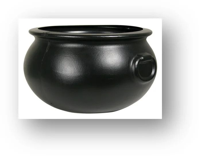 Halloween Black Plastic Cauldron, 14 in, by Way To Celebrate | Walmart (US)