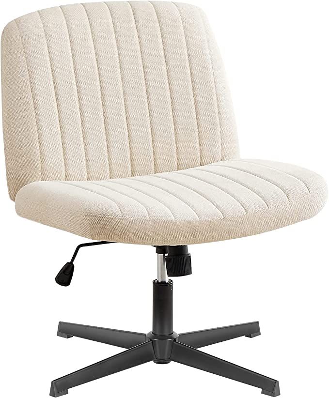 Office Chair Armless Desk Chair No Wheels, Cross Legged Office Chair Wide Home Office Desk Chairs... | Amazon (US)
