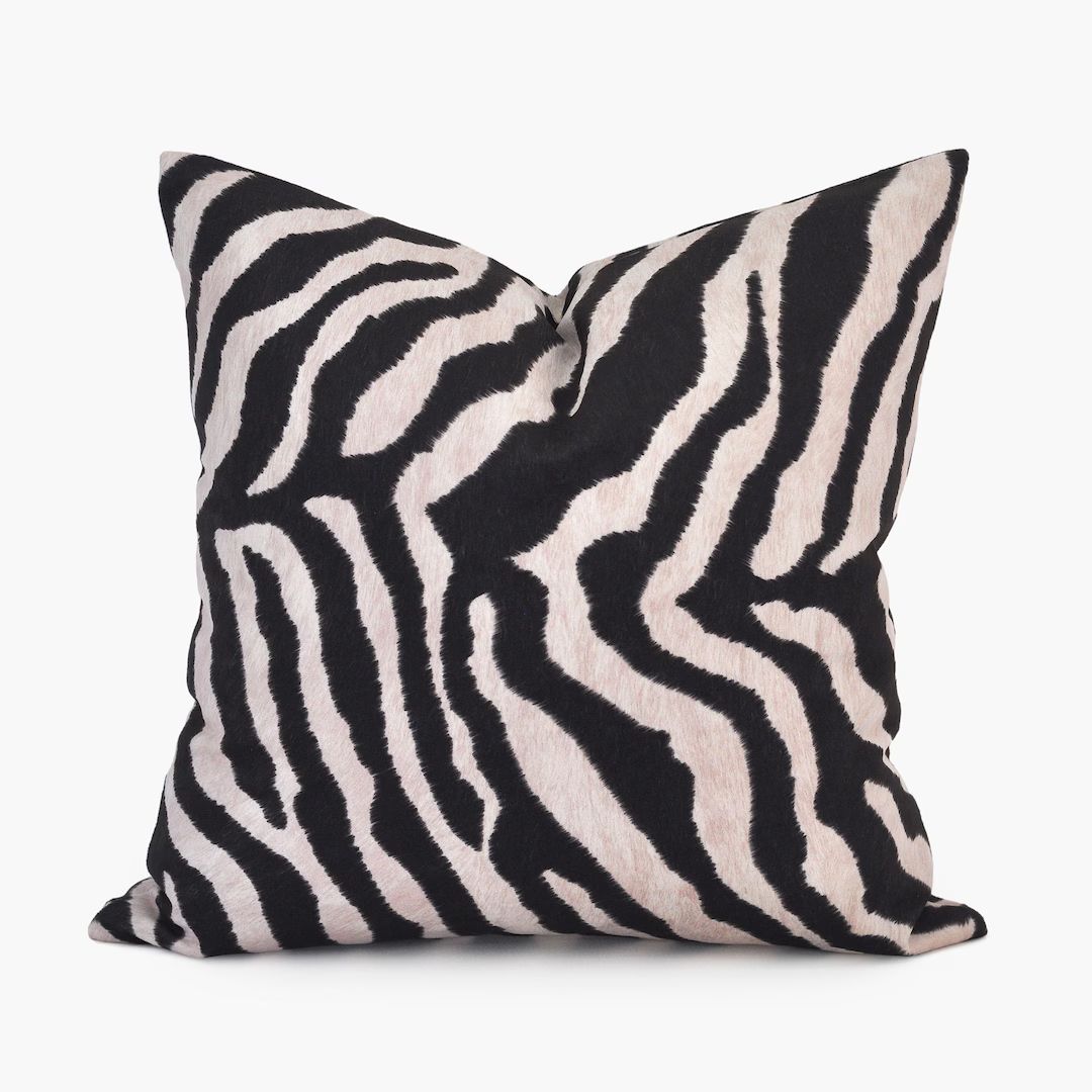 Zebra Velvet Cushion Cover Zebra Print Pile Pillow Velvet - Etsy | Etsy (US)
