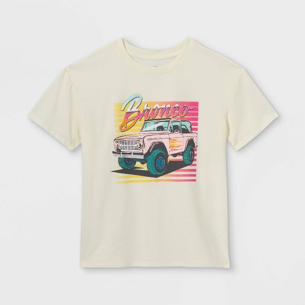 Kids' Ford Bronco Oversized Graphic T-Shirt - art class™ Cream | Target