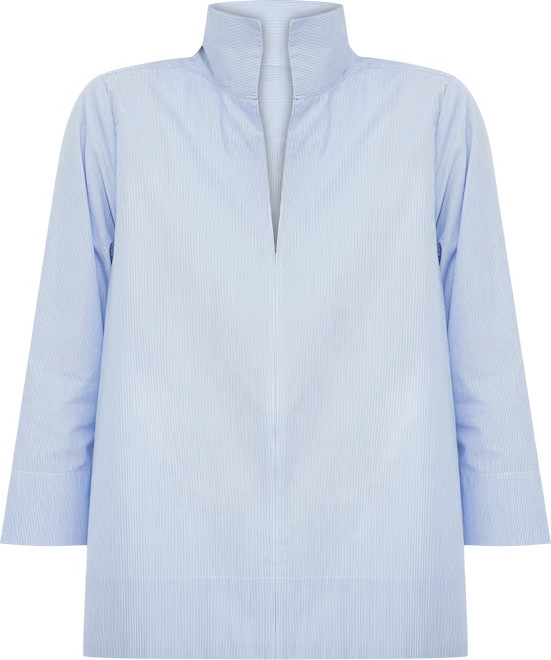 Blue Sullivan Stand Collar Blouse | Tuckernuck (US)