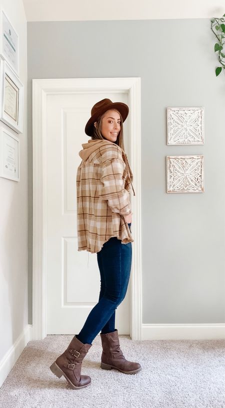 Heading into the weekend in style! Paired this brown plaid shacket with a pair of jeans, boots and fedora for a casual yet chic Fall outfit!

Fall outfit | fall fashion | jeans | old navy | Etsy fashion | tall girl fashion | amazon | pumpkin patch outfit | seasonal fashion

#LTKstyletip #LTKfindsunder100 #LTKSeasonal