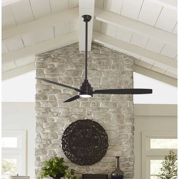 60" Brumfield 3 - Blade Standard Ceiling Fan with Remote Control and Light Kit Included | Wayfair North America