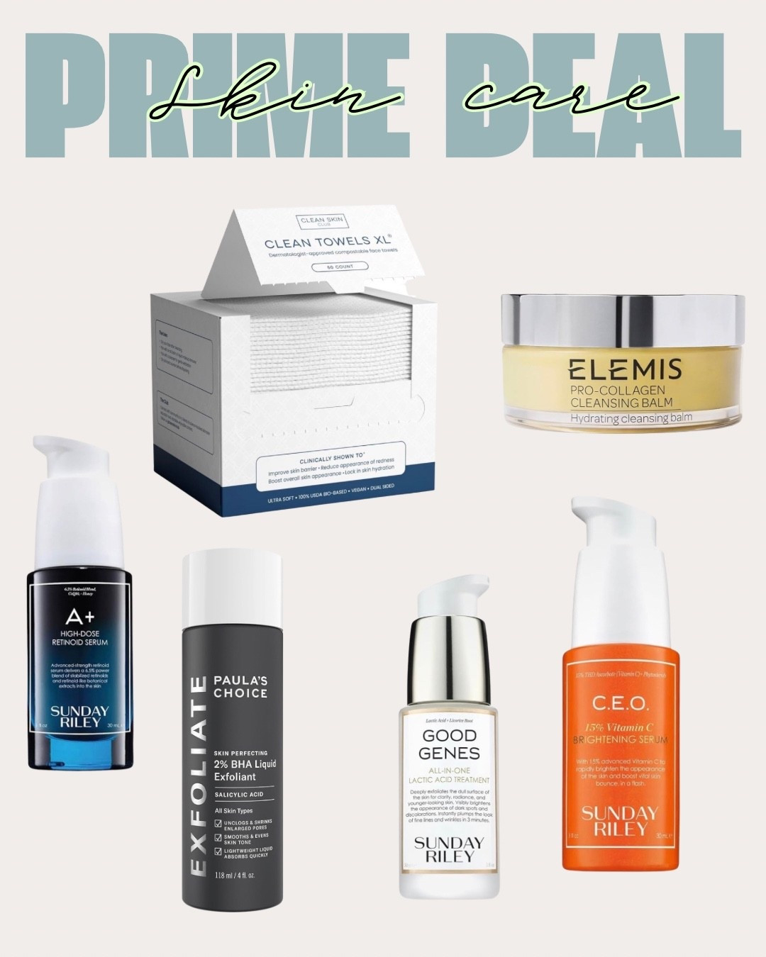 The Sunday Riley products are SUCH a great sale. Some are almost half the price.

The Clean Towels really are so nice to have - and for $13 you can’t beat it.

Elemis is usually pretty great about running sales, but $50 is a great deal.

Paula’s Choice Exfoliant is an OG. Top 3 favorite.

#LTKSaleAlert #LTKBeauty #LTKStyleTip