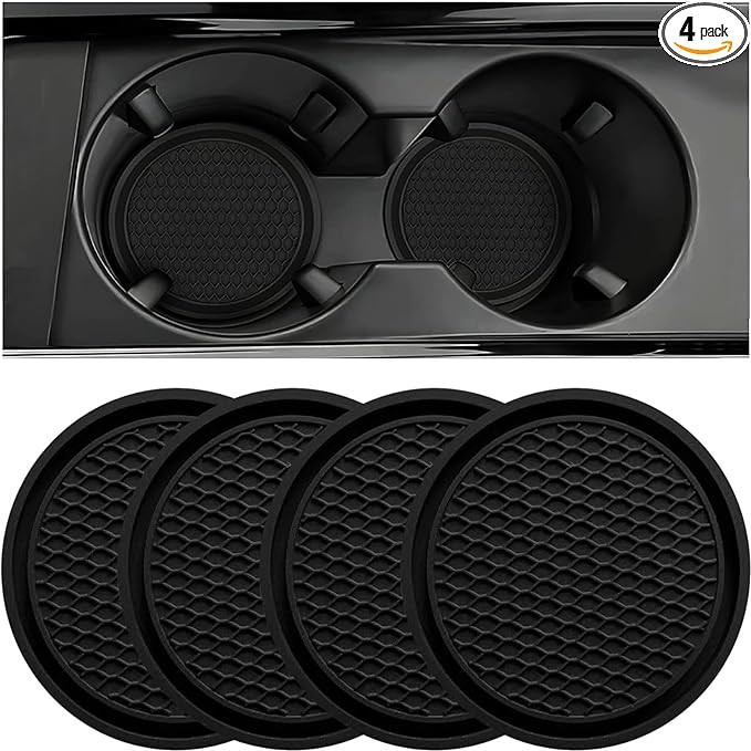 Car Cup Coaster, 4PCS Universal Auto Non-Slip Cup Holder Embedded in Ornaments Silicone Coaster, ... | Amazon (US)