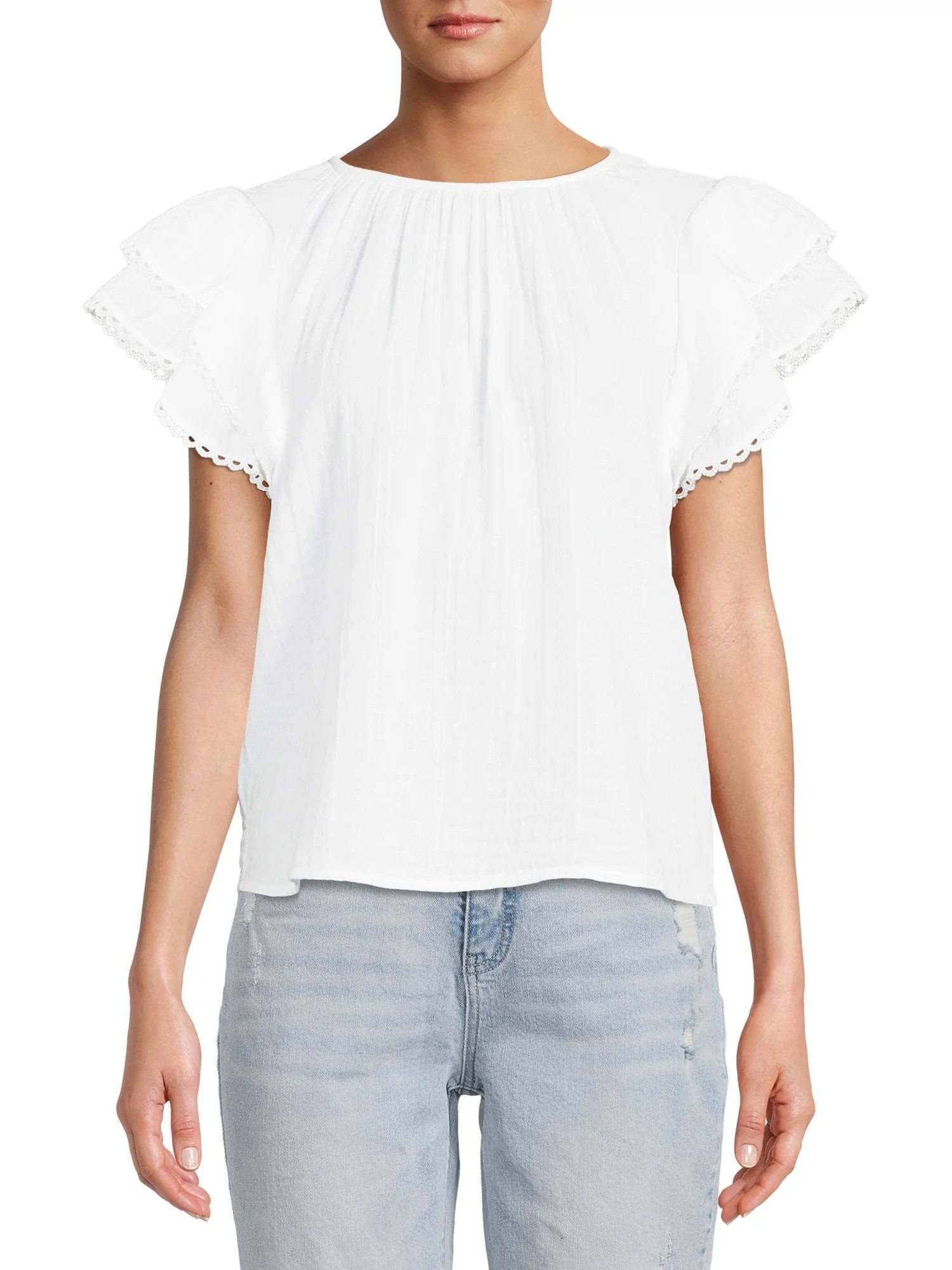Time and Tru Women's Ruffle Top | Walmart (US)