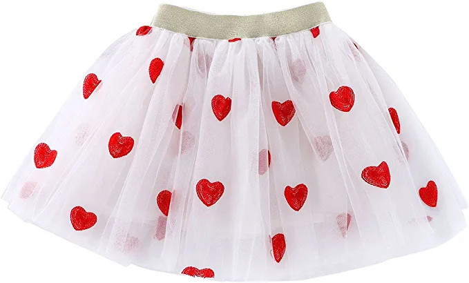 Embroidery Tulle Tutu Skirt with Heart Cherry Pineapple for Girls 1-10 Years | Amazon (US)