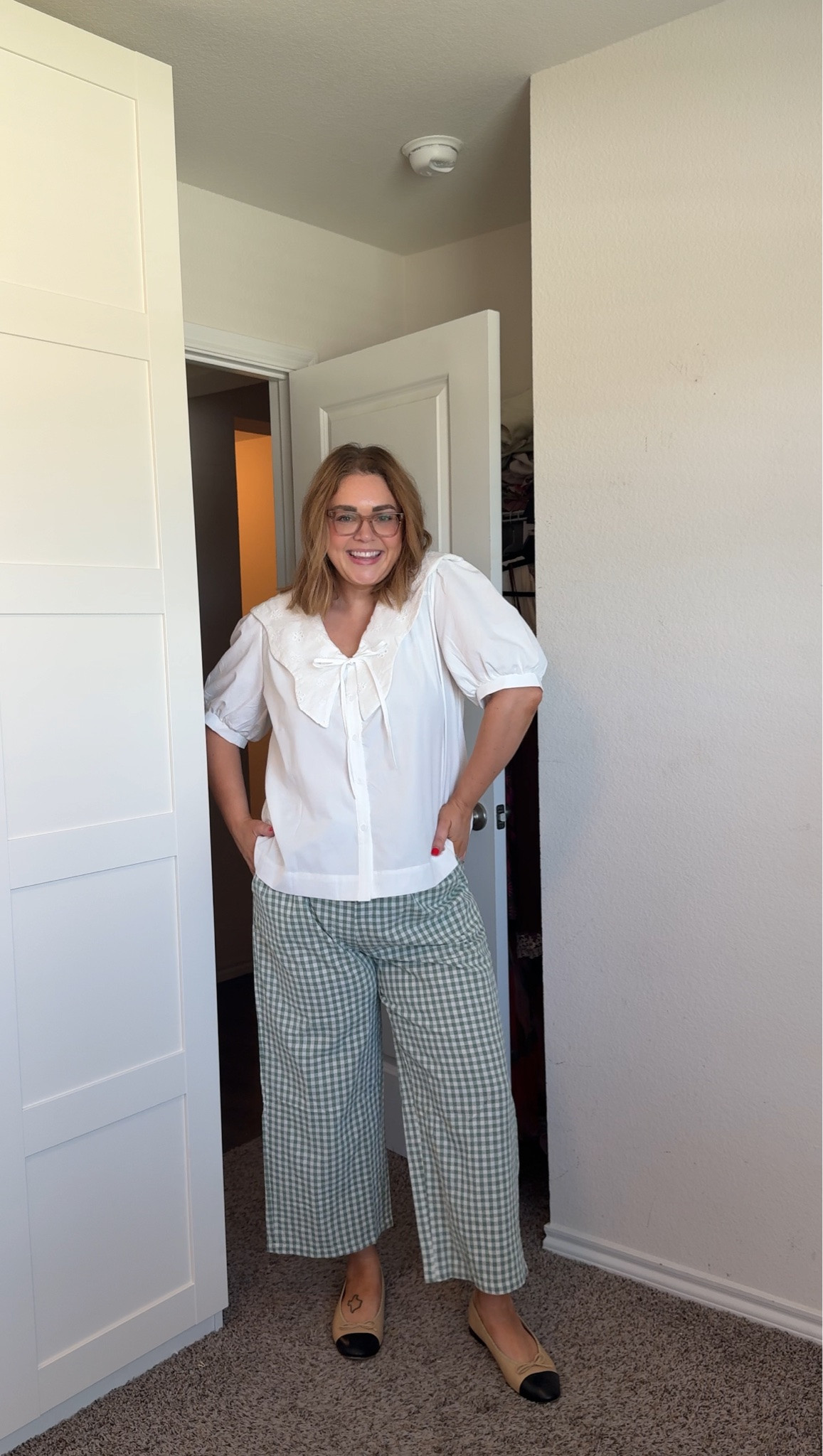 Office work teacher outfit Amazon wearing xl in pants and top