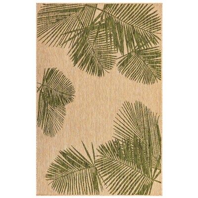 Liora Manne Carmel 3 x 5 Green Indoor/Outdoor Floral/Botanical Tropical Area Rug Lowes.com | Lowe's