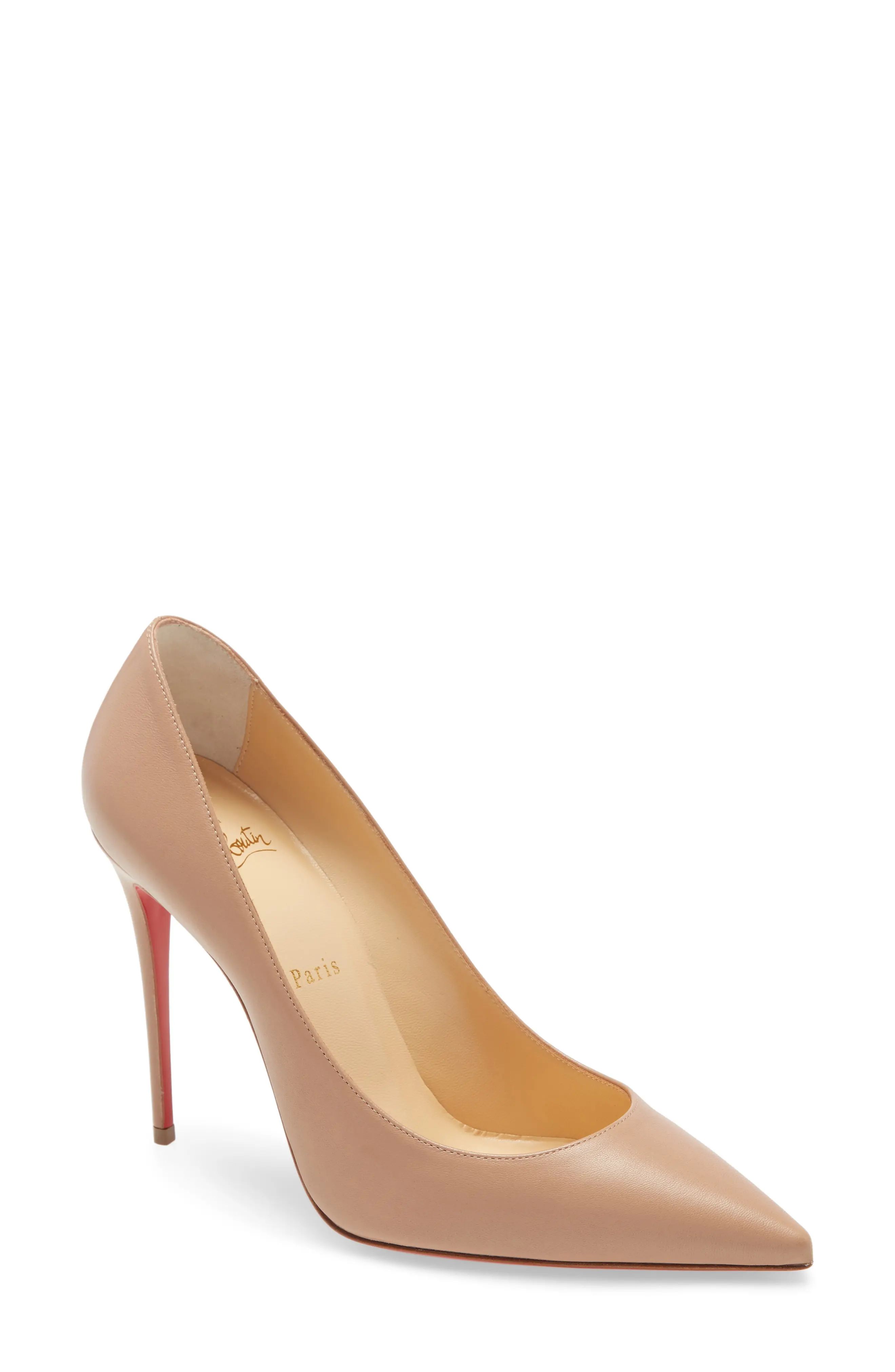 Christian Louboutin 'Decollete' Pointy Toe Pump, Size 8Us in Nude at Nordstrom | Nordstrom