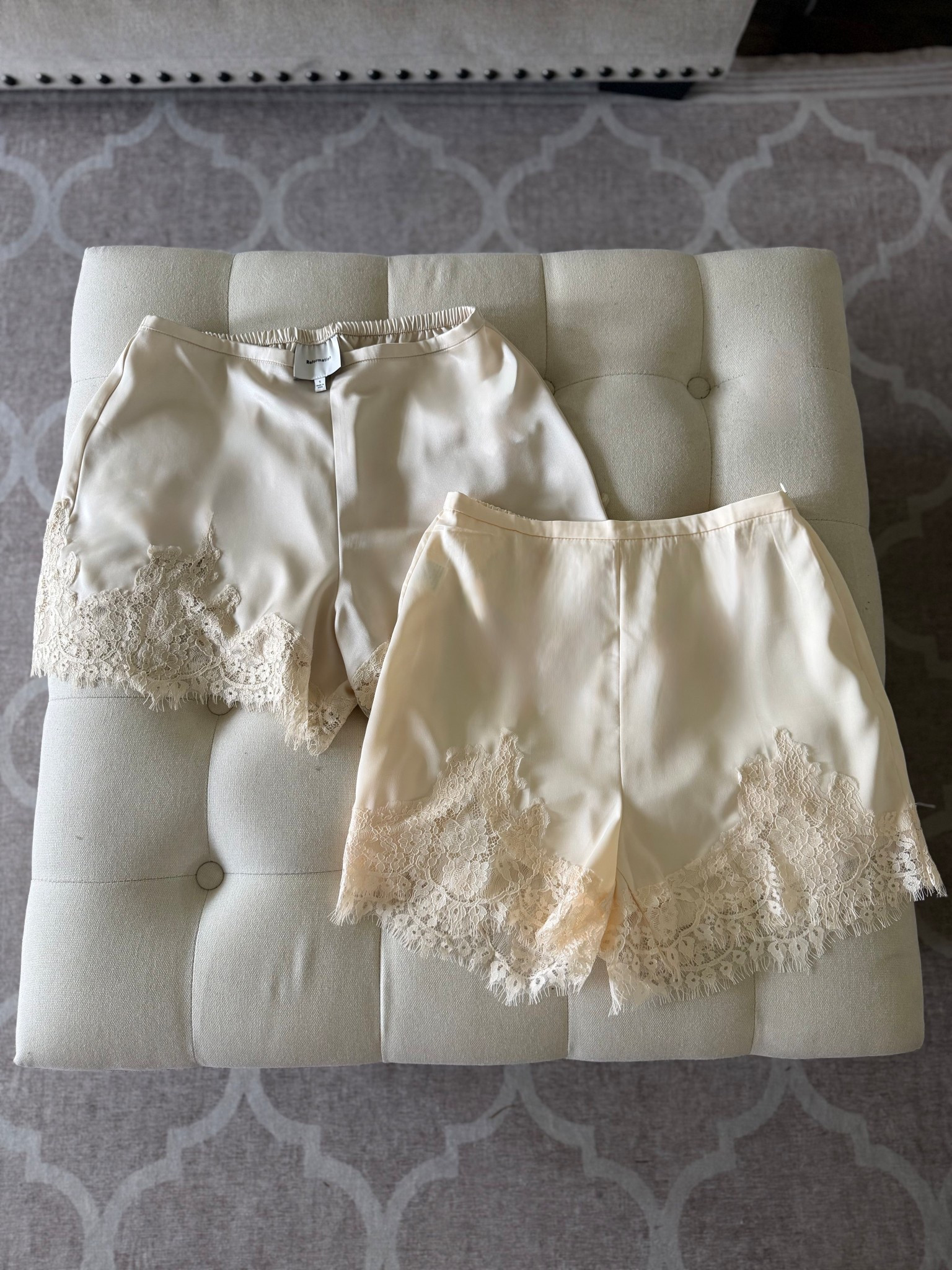 Reformation satin shorts vs Amazon! $148 vs $20! They are almost identical, but the Amazon has more coverage  

#LTKPetite #LTKSeasonal #LTKTravel