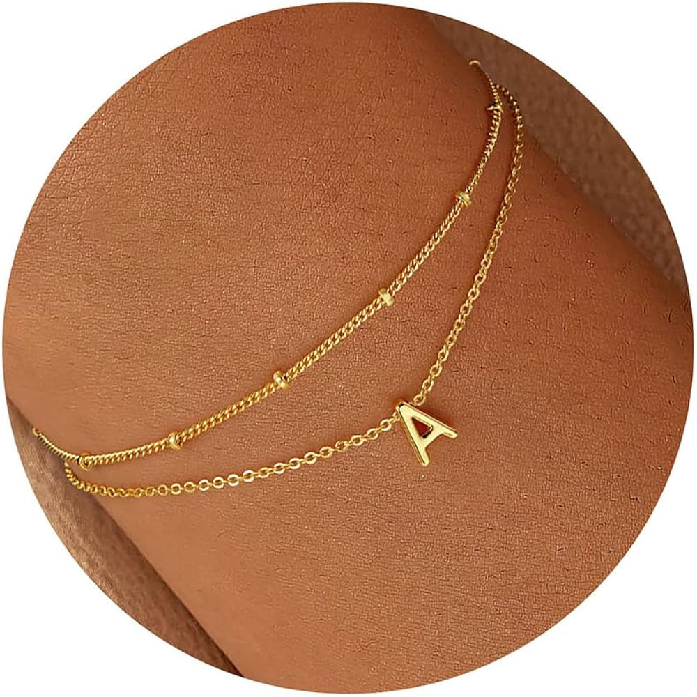 Turandoss Gold Initial Bracelets for Women, Dainty 18K Real Gold Plated Layered Letter A-Z Initia... | Amazon (US)