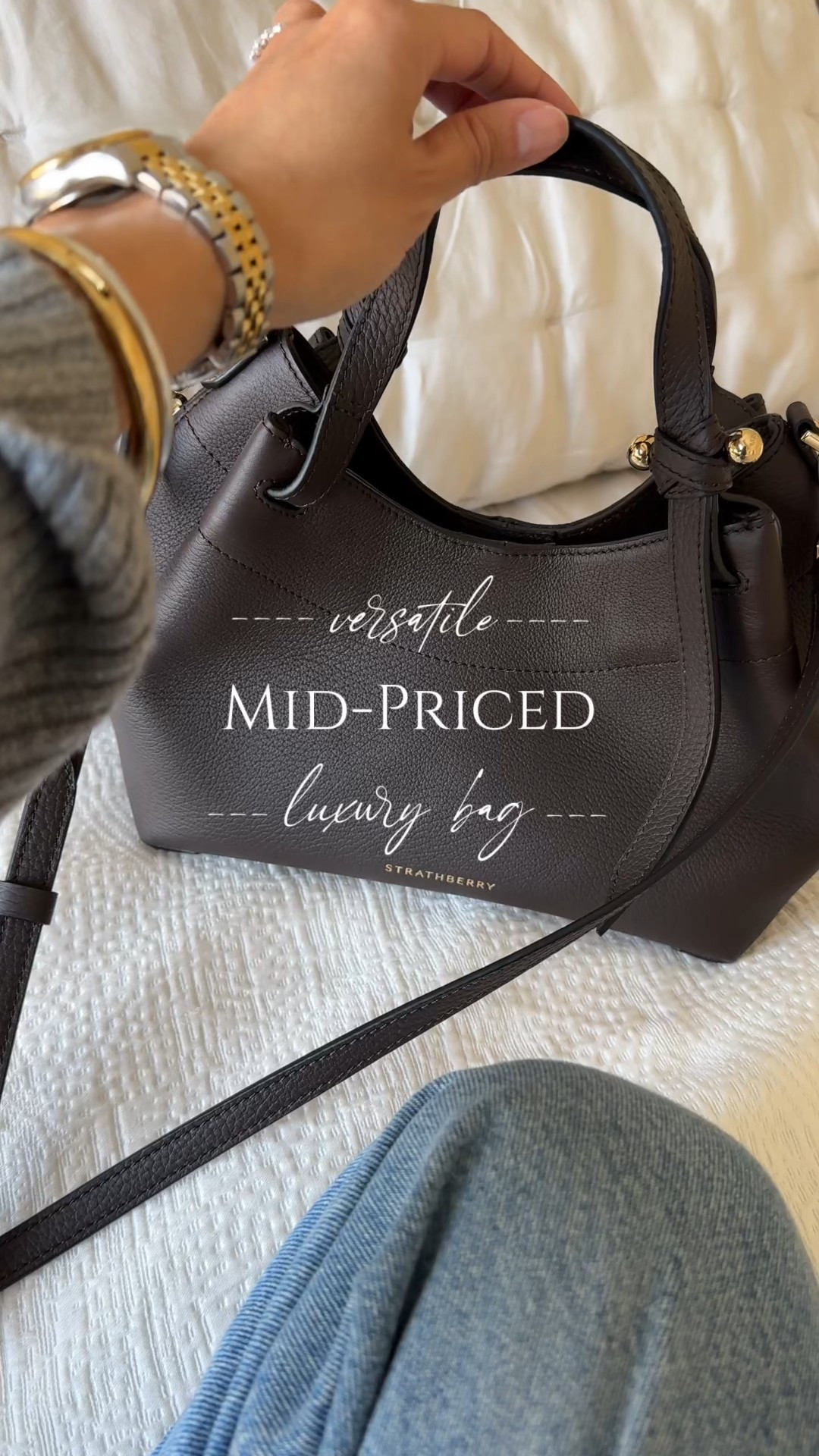 It’s been a while since I fell for a bag. 
And here she is. 
I decided to get myself a nice souvenir on our recent trip to London. I had seen this style online and when I saw her in the flagship store, I couldn’t resist. 
Designed in Scotland and handmade in Spain. 
I shared another Strathberry bag last year and have grown to love the chic minimalist brand. And the materials and quality rival luxury bags that are much more of an investment. 
This exact bag is the mini size; a larger size is also available. The rich dark brown, almost black color drew me in. It is also available in a lighter cognac option. 
If you are one to invest in a good handbag that will last through the years, I highly recommend this brand. 
Linking my favorite styles from their site. 



#LTKWorkwear #LTKOver40