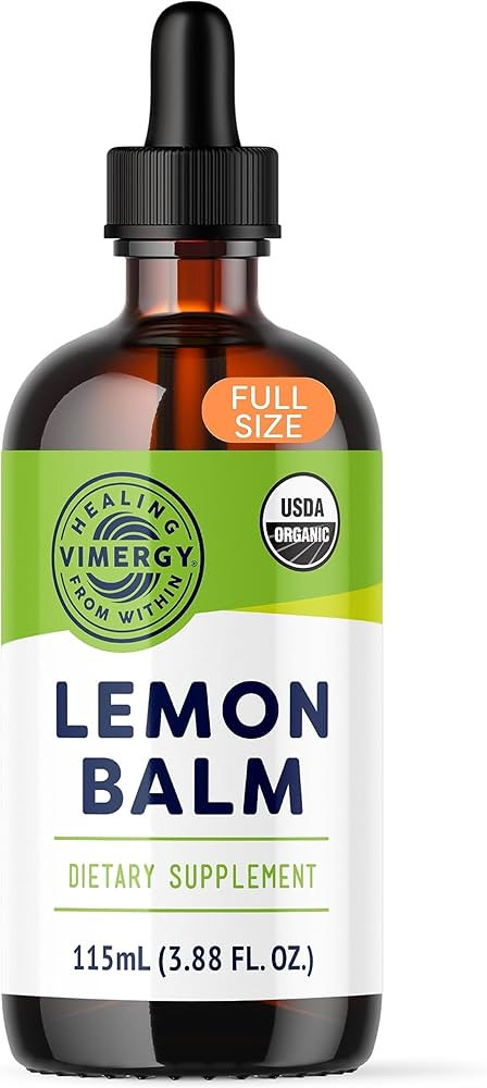 Vimergy Organic Lemon Balm Tincture Herbal Supplement – 175 mg of 10:1 Lemon Balm Extract per S... | Amazon (US)