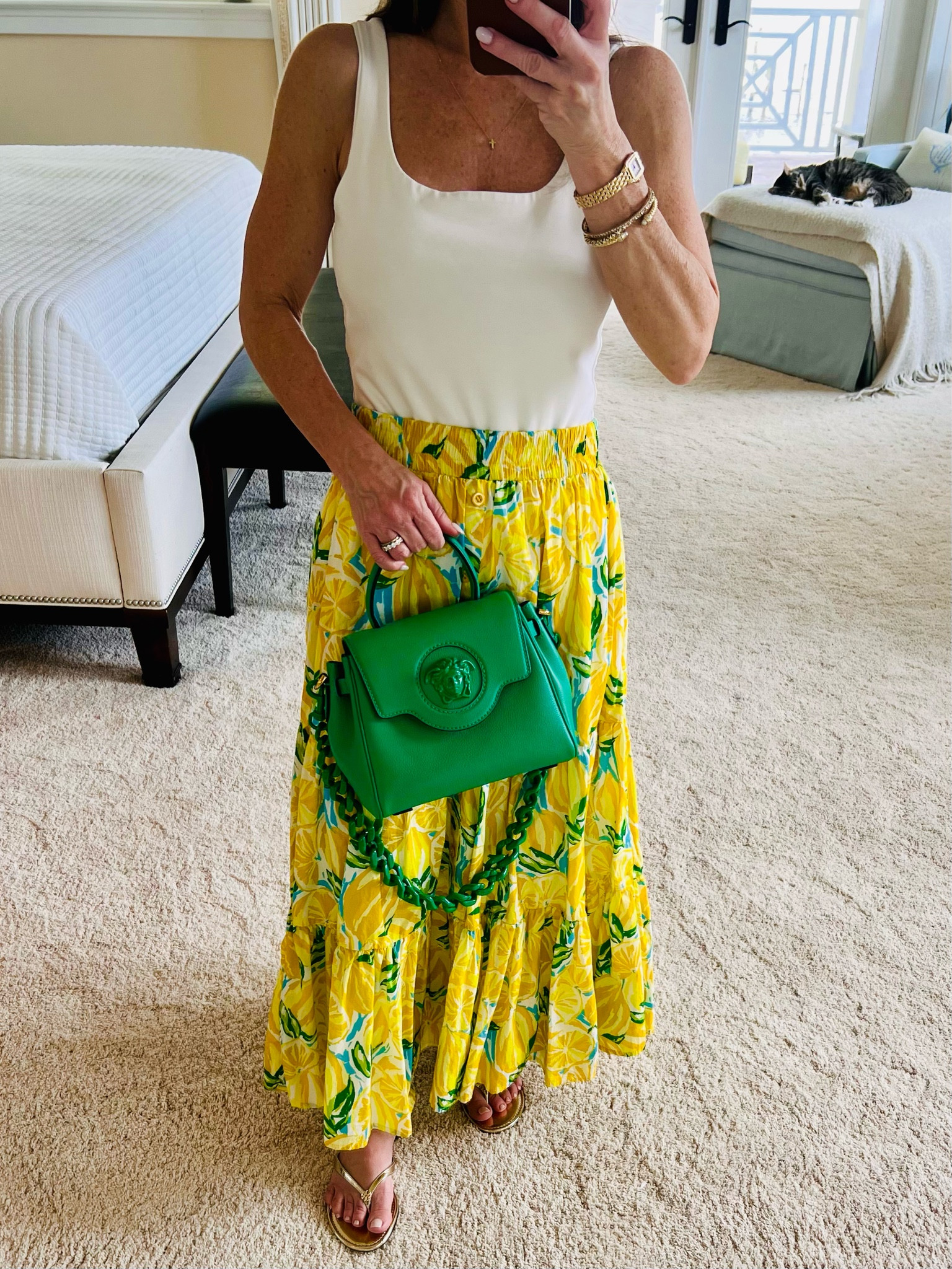 Great colors, cute buttons down the front, on sale, AND it has pockets?!?! Add to cart.