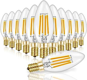 Hizashi Chandelier Light Bulbs 60 Watt 90+CRI 2700K Soft White, E12 Candelabra LED Light Bulbs Di... | Amazon (US)