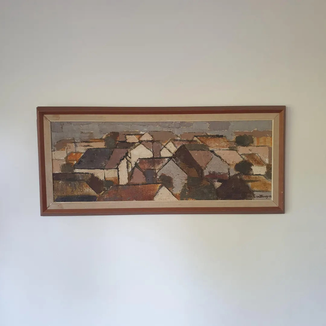 Vintage Swedish oil painting, the village, signed by Eric Lundberg,  oil on canvas | Etsy (US)