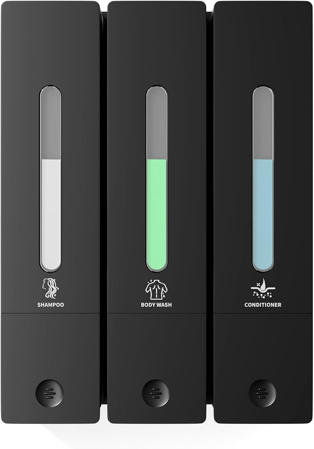 Shampoo and Conditioner Dispenser - Wall-Mounted 3-Chamber Shower Soap Dispenser, No-Drill, 1200M... | Amazon (US)