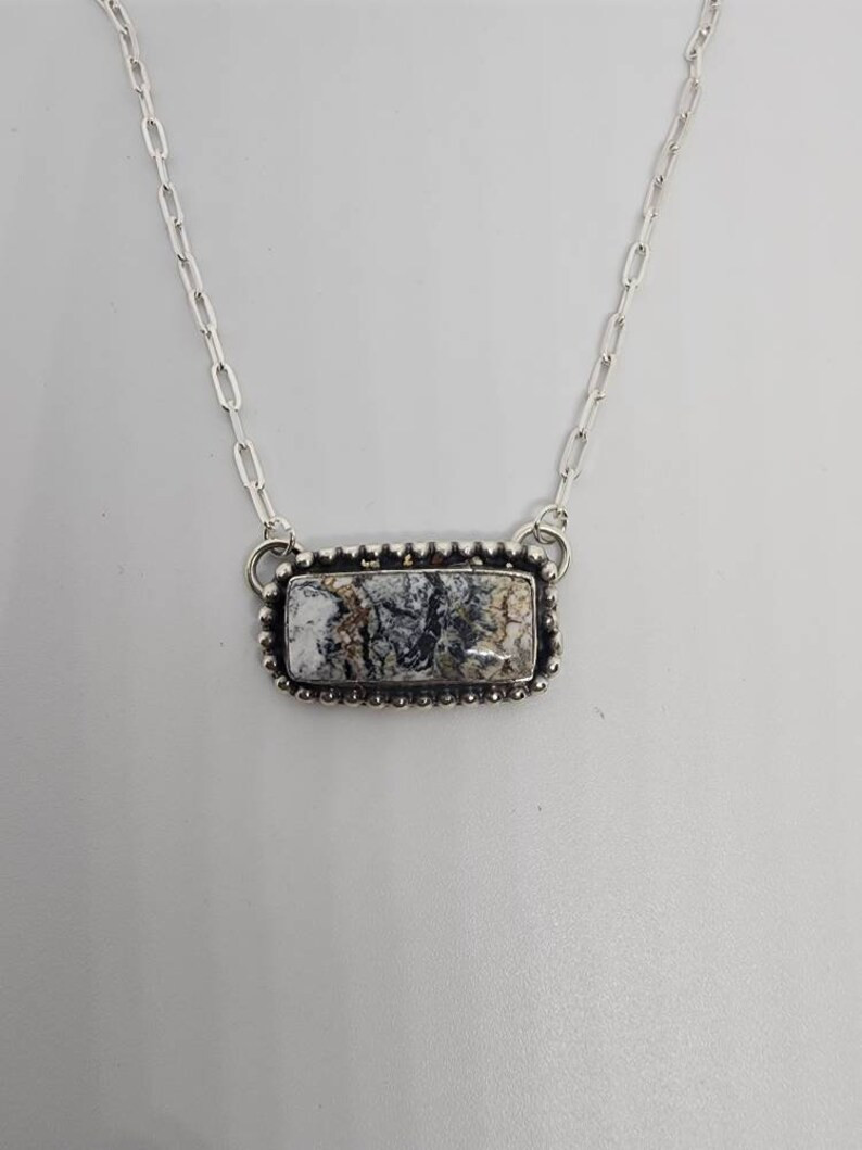 White Buffalo Bar Necklace Sterling Silver - Etsy | Etsy (US)