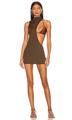 lovewave The Jet Mini Dress in Chocolate Brown from Revolve.com | Revolve Clothing (Global)