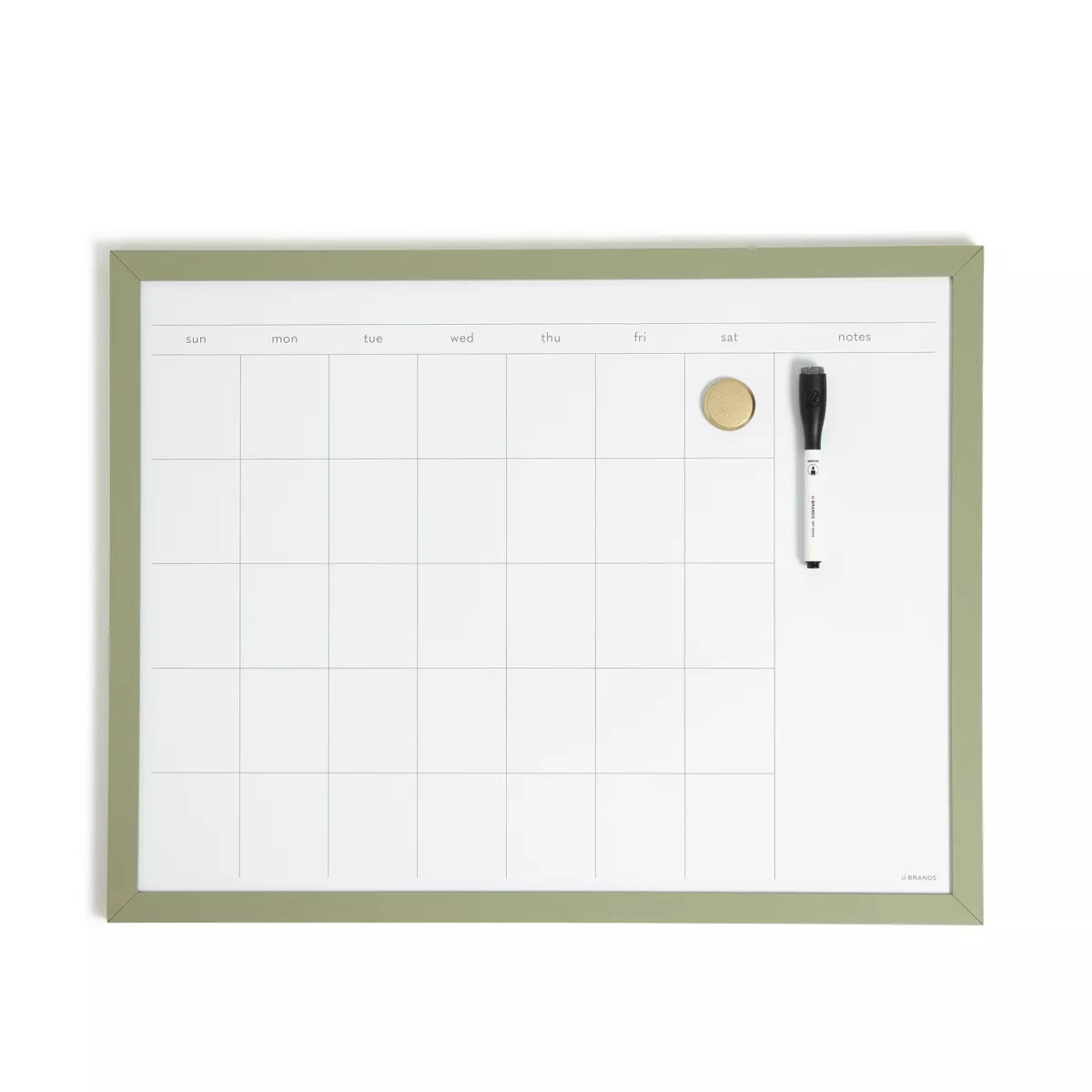 U Brands 17"x22" Modern Wall Organizer Dry Erase Calendar Forest Fog | Target