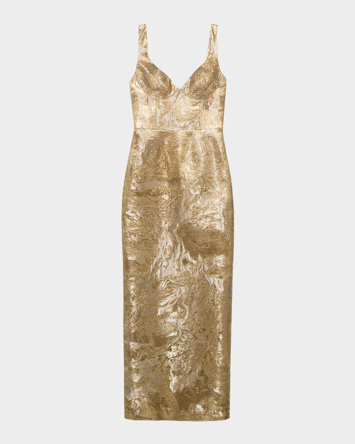 Viella Sleeveless Metallic Jacquard Column Gown | Neiman Marcus