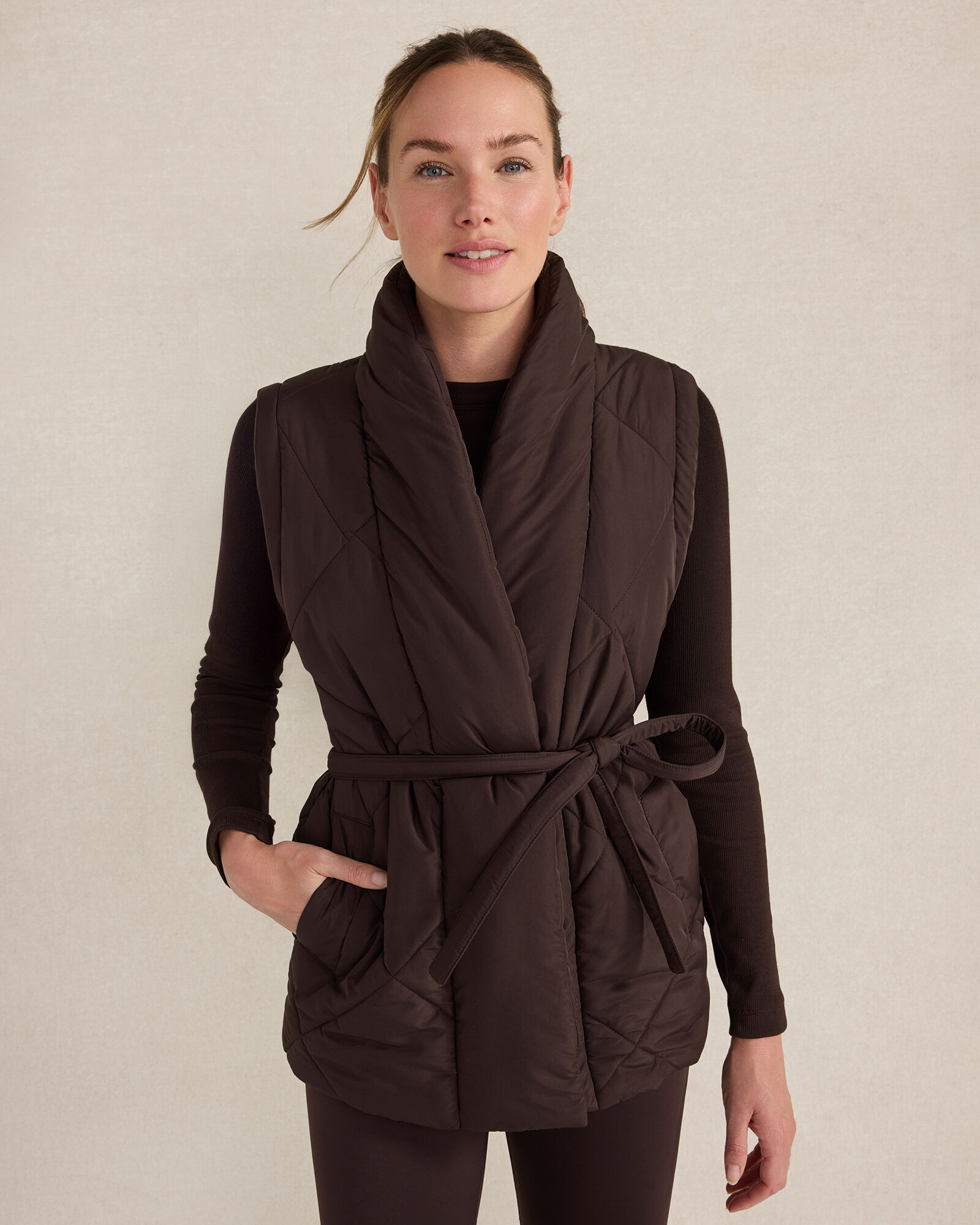 Quilted Puffer Belted Vest | Haven Well Within