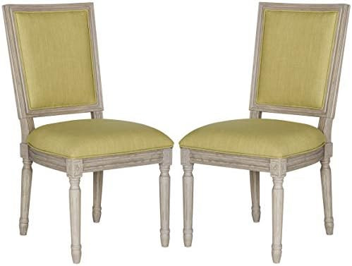 SAFAVIEH Home Collection Buchanan French Brasserie Linen Side Chair | Amazon (US)