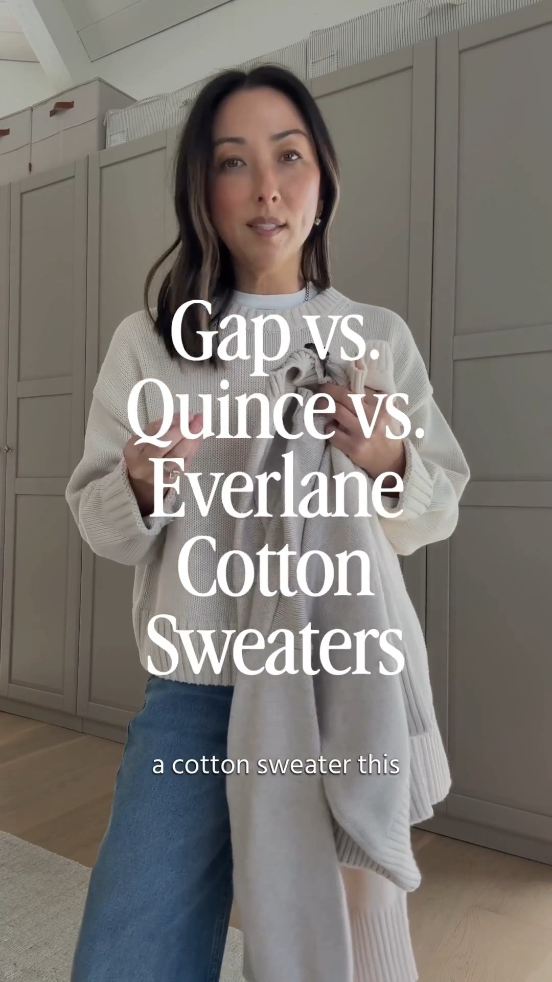 Comparing cotton sweaters fro
Gap, Quince, and Everlane

Gap petite small - oversized, cropped, drop shoulder, chunky. 

Quince xs or small (I have both) - medium weight of the 3. Simple, nothing really stands out. Great price great quality. 

Everlane xs - thinnest of the 3. Layers beautifully. Stunning drape. My most-worn.

#LTKmomlife #LTKOver40 #LTKPetite