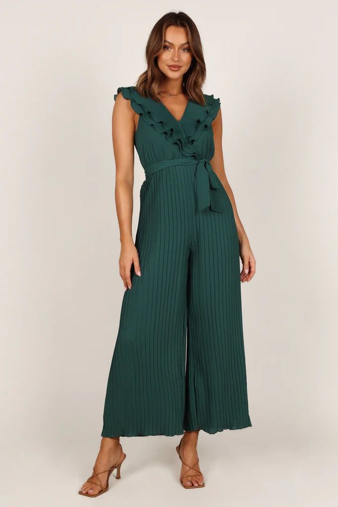 Ariella Wide Leg Jumpsuit - Emerald | Petal & Pup (US)