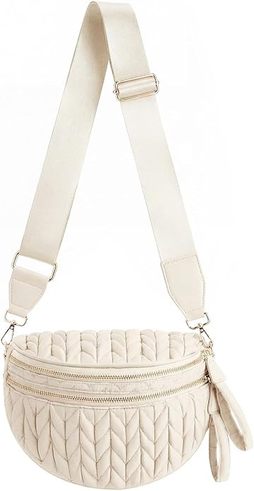 Puffer Crossbody Bum Bags for Women, Quilted Trendy Purse, Spacious Expand Fanny Pack for Daily T... | Amazon (US)
