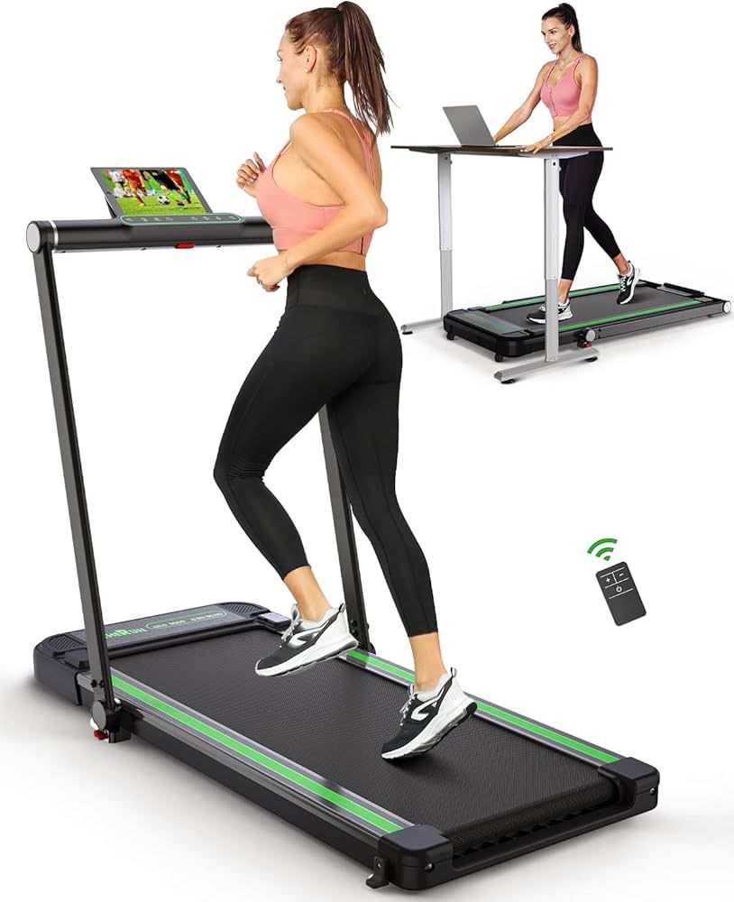 THERUN 2.5HP Treadmill, 2 in 1 Under Desk Walking Pad Treadmill, Electric Compact Space Folding T... | Amazon (US)