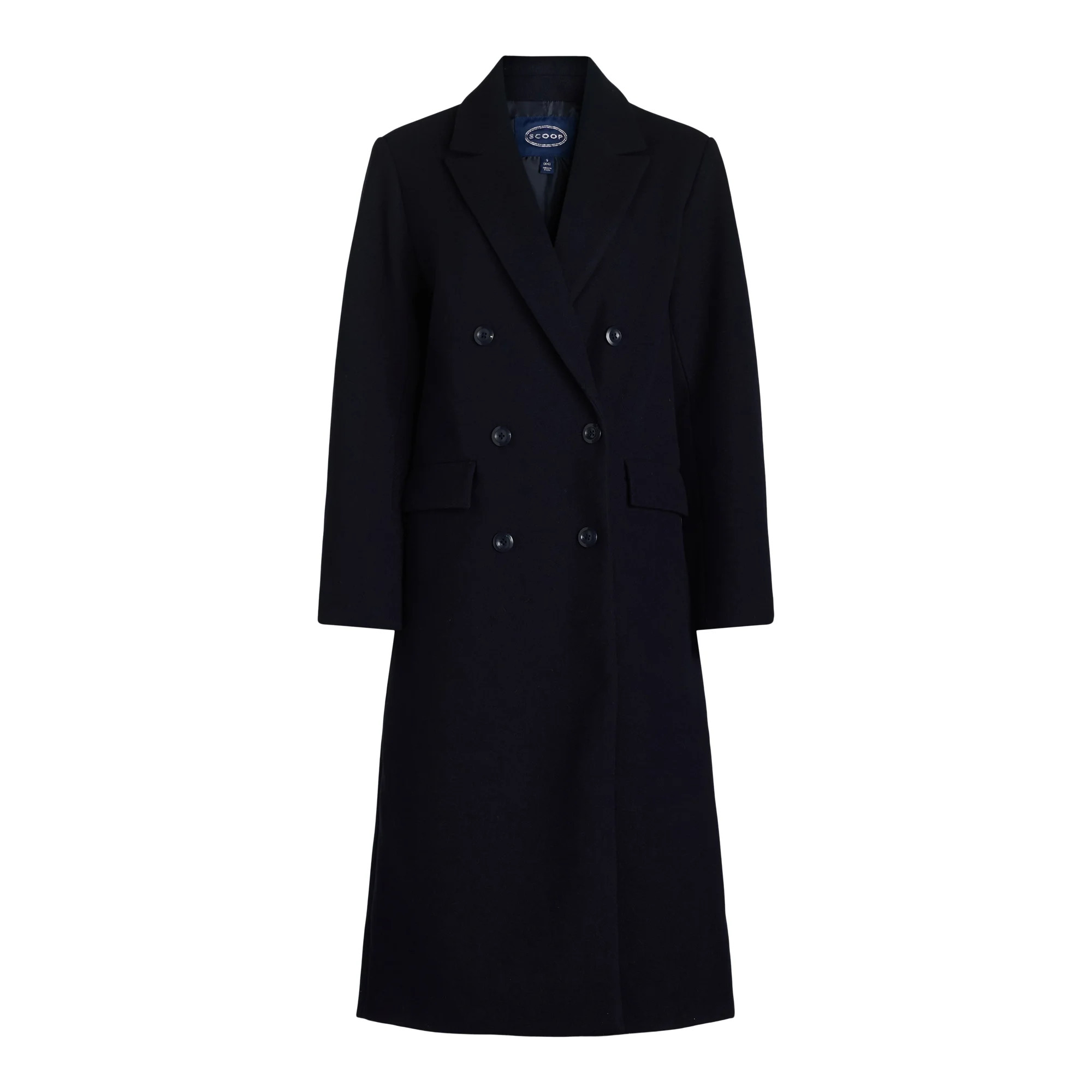 Scoop Women's & Women's Plus Faux Wool Oversized Double Breasted Coat, Sizes XS-4X | Walmart (US)