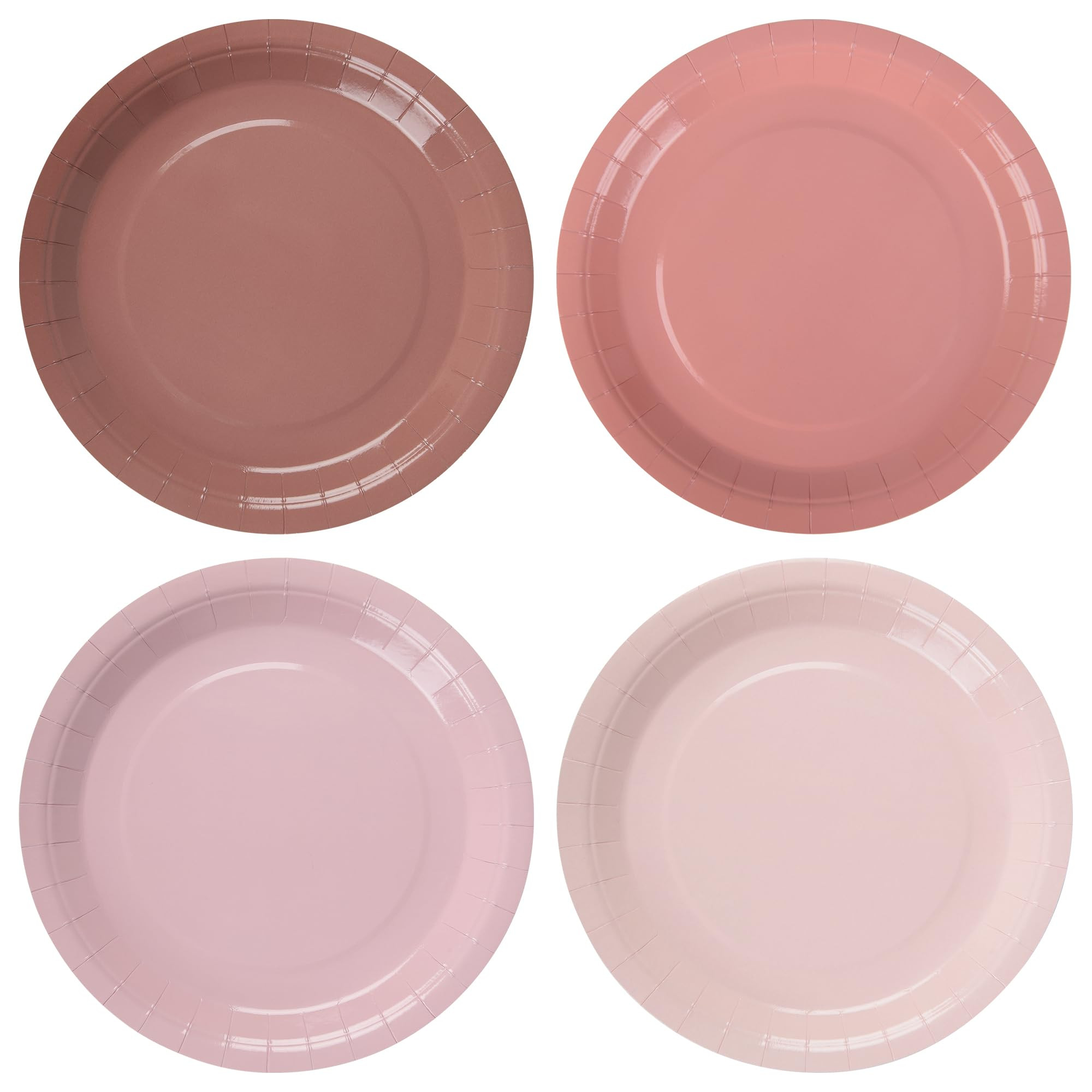 24Pcs Dusty Pink Paper Plates Gradient Pink Party Plate 9 Inch Disposable Round Dinner Plates for... | Amazon (US)