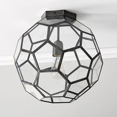 Clear Glass Geo Flushmount | Pottery Barn Teen