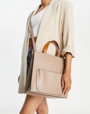 Truffle Collection zip pocket cross body in khaki | ASOS (Global)