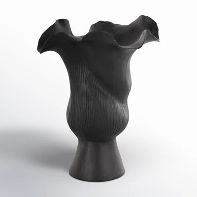 Bia Cole And Ceramic Floral Inspired Abstract Vase With Linear Grooves | Wayfair North America