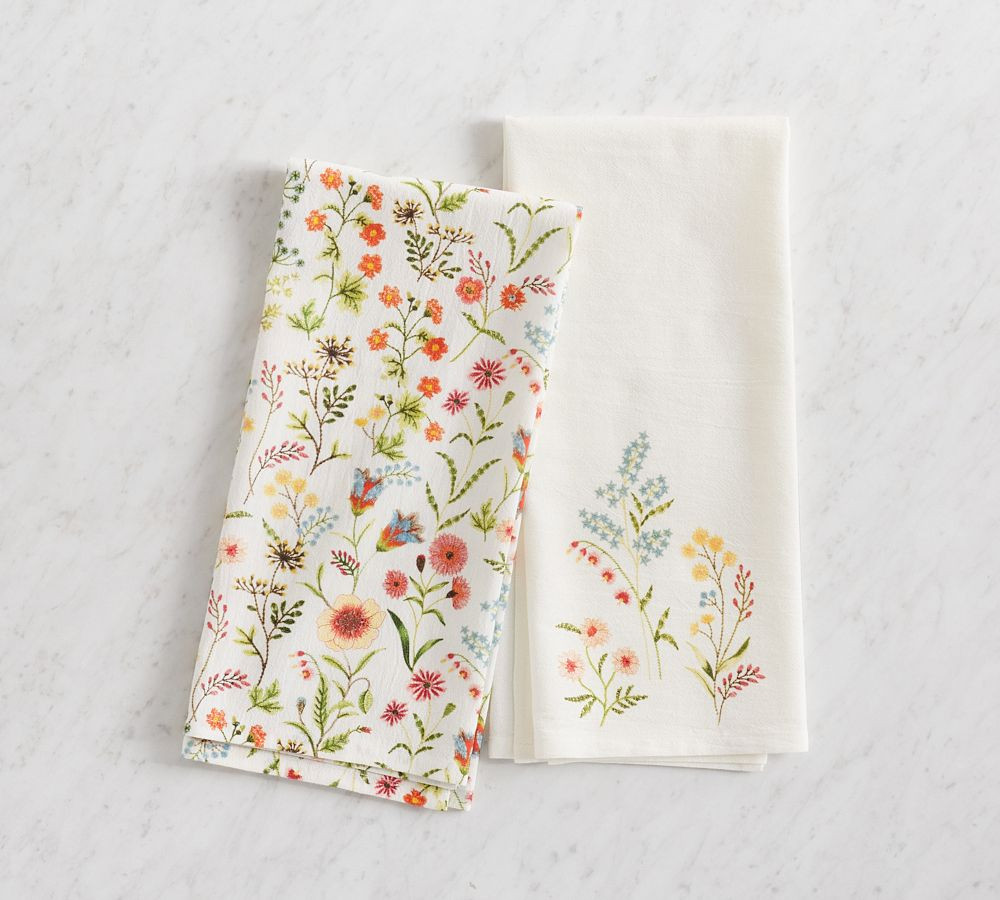 Spring Garden Cotton Tea Towels - Set of 2 | Pottery Barn (US)