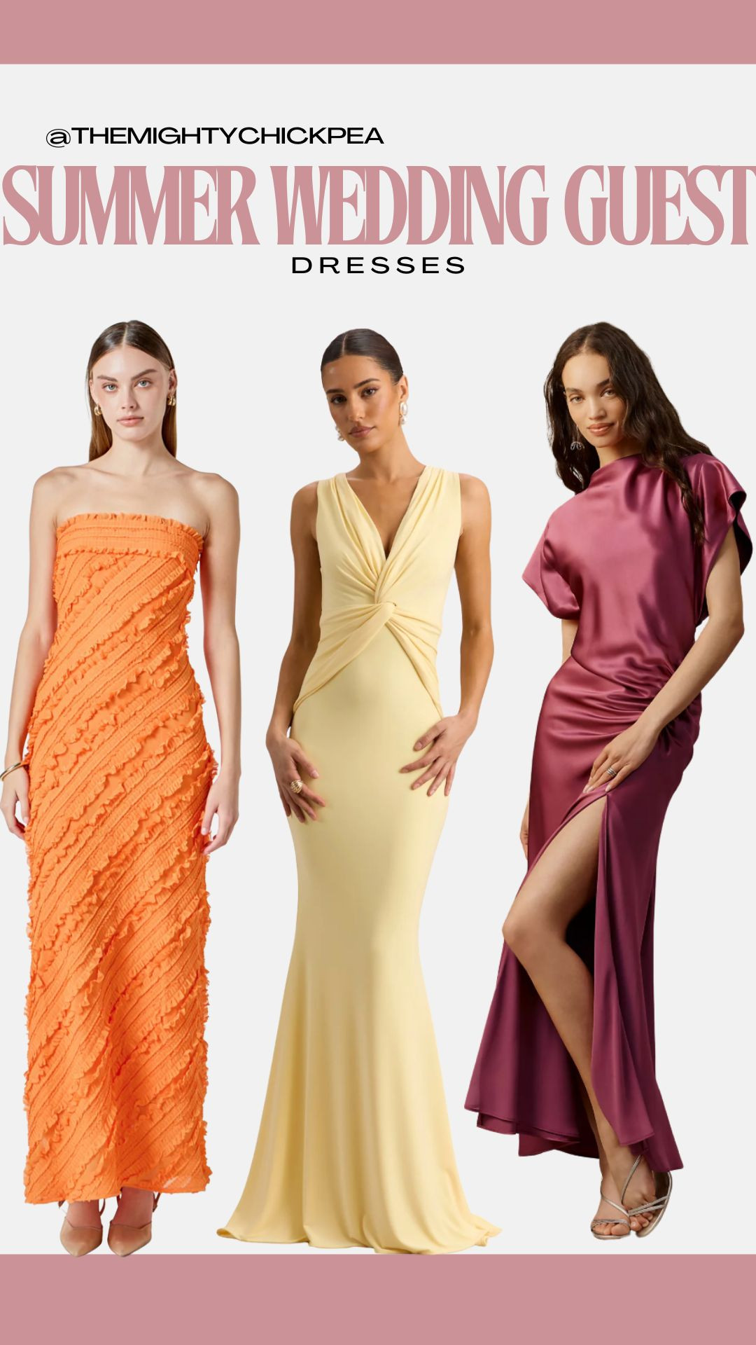 more spring and summer wedding guest dress inspo!

spring wedding guest / black tie wedding guest / black tie dress / long dress / formal dress / formal wedding guest dress / colorful wedding guest dress / maxi dress / long formal dress / wedding guest inspo 

 