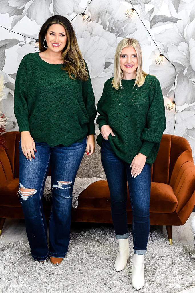 Smooth Criminal Kelly Green Solid Knitted Top - T1526KGN | Tee for the Soul