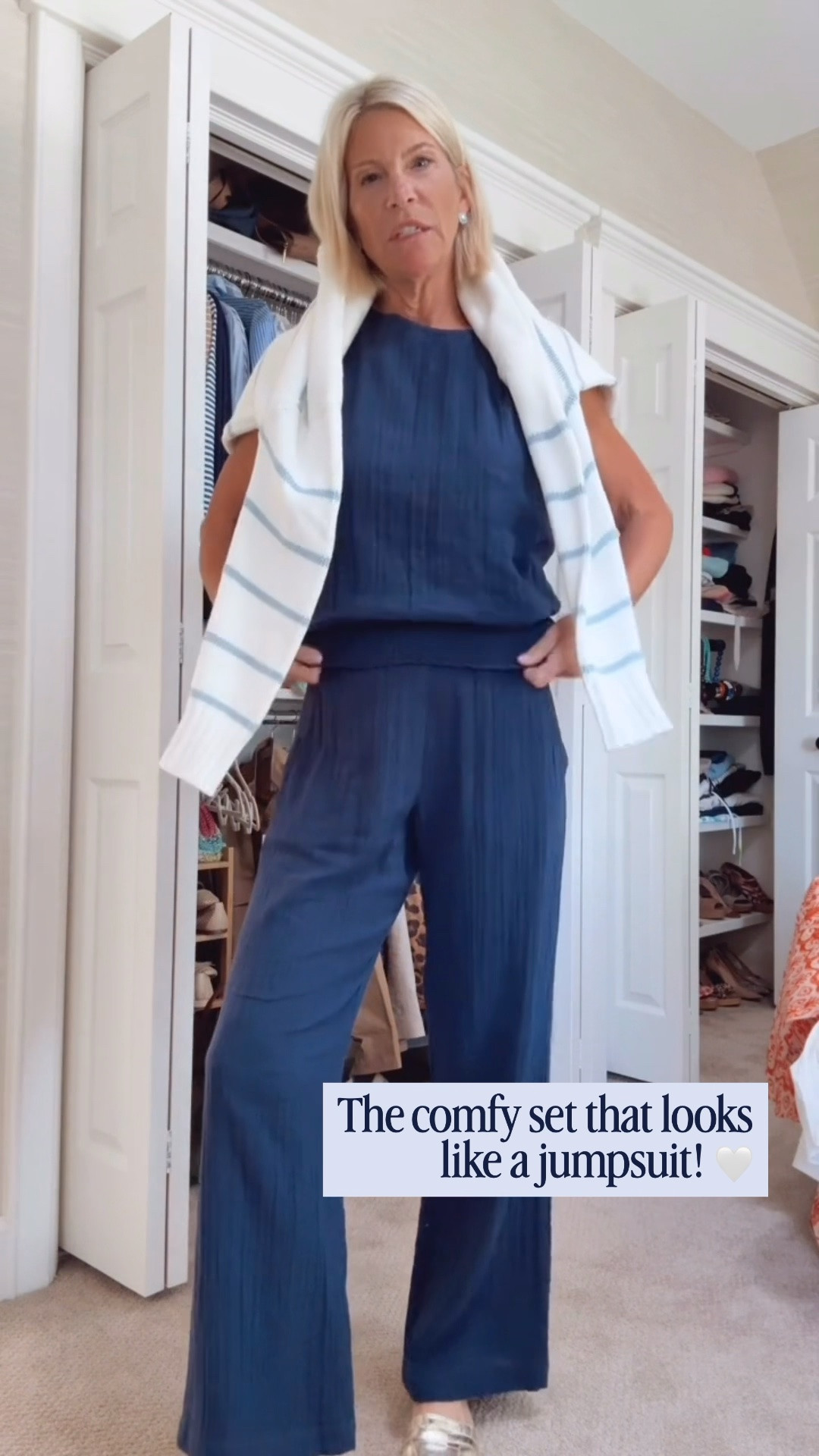 This comfy set looks like a jumpsuit, but it’s actually two separate pieces! I love how effortless it is to throw on, and you can wear each piece on its own with other favorites in your closet. Easy, comfortable, and so versatile.

👩‍💻 LTK PRO TIPS
❤️ Heart = Support my posts ;-)
🔖 Save = Get sale & restock alerts for the things you love!
📋 Lists = Keep favorites organized (List ideas: Christmas, Birthdays, and Vacations!)
📲 Share = Send lists and products to a friend (or your daughters like me).
💬 Comment = Ask me anything, and I’ll answer. ;-)

#LTKootd #LTKOver40 #LTKSeasonal