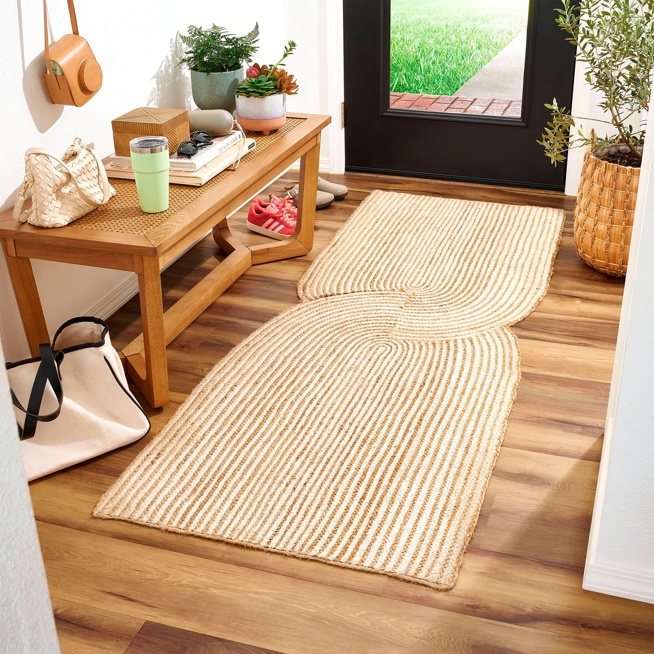 Beautiful Natural Braided Jute Indoor Rug Runner by Drew Barrymore, 2.5' x 7' | Walmart (US)