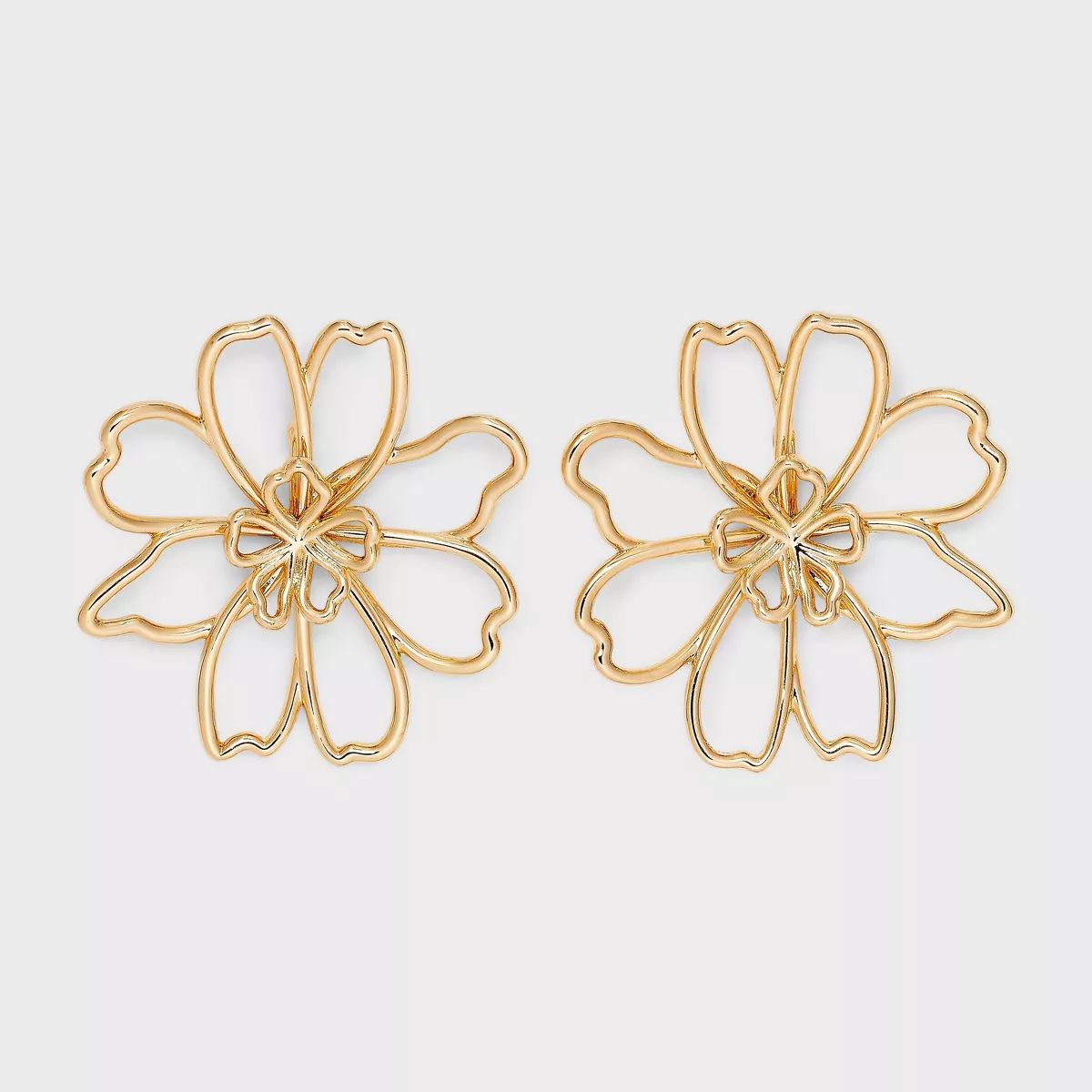 Gold Stud Flower Wire Earrings - A New Day™ Gold | Target